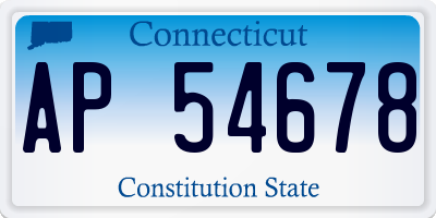 CT license plate AP54678