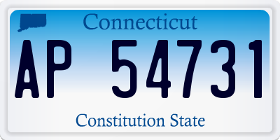 CT license plate AP54731