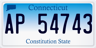 CT license plate AP54743