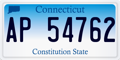 CT license plate AP54762