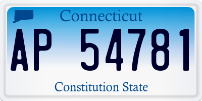 CT license plate AP54781