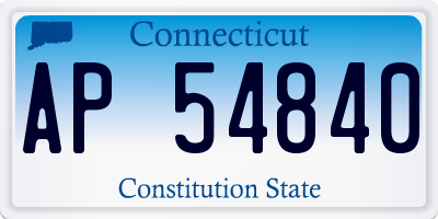 CT license plate AP54840