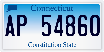 CT license plate AP54860