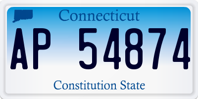 CT license plate AP54874