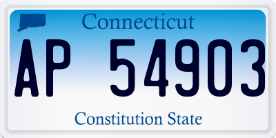 CT license plate AP54903