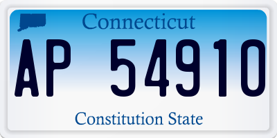 CT license plate AP54910