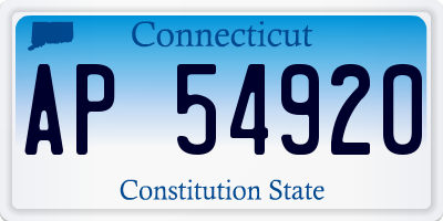 CT license plate AP54920