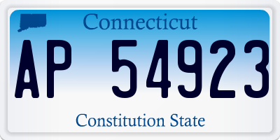 CT license plate AP54923