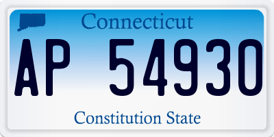 CT license plate AP54930