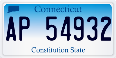 CT license plate AP54932