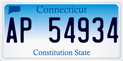 CT license plate AP54934