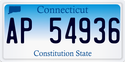 CT license plate AP54936