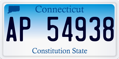 CT license plate AP54938