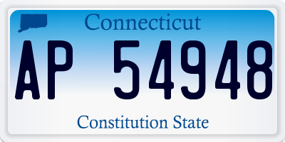 CT license plate AP54948