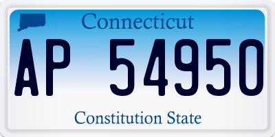 CT license plate AP54950