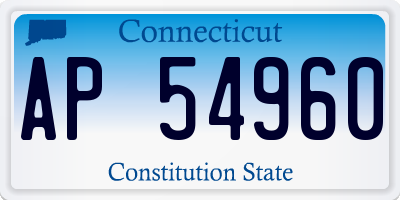 CT license plate AP54960