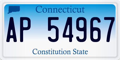 CT license plate AP54967