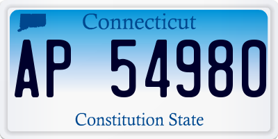 CT license plate AP54980