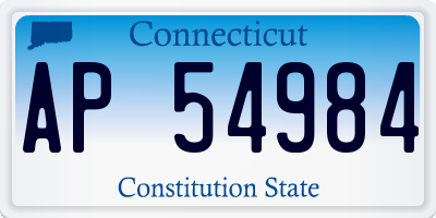 CT license plate AP54984