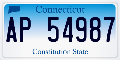 CT license plate AP54987