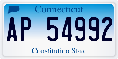 CT license plate AP54992