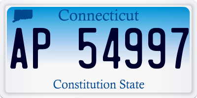 CT license plate AP54997