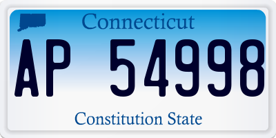CT license plate AP54998