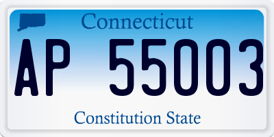 CT license plate AP55003