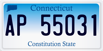 CT license plate AP55031