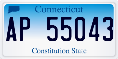 CT license plate AP55043