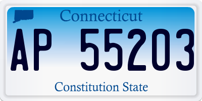 CT license plate AP55203