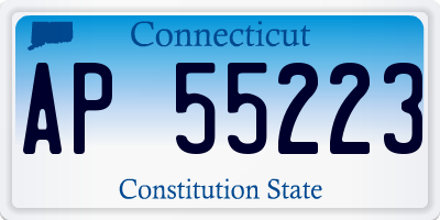 CT license plate AP55223