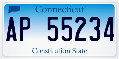 CT license plate AP55234
