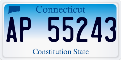 CT license plate AP55243