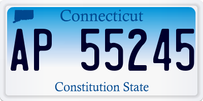 CT license plate AP55245