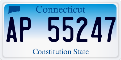 CT license plate AP55247