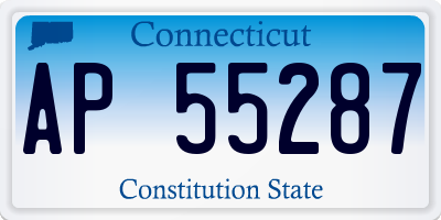 CT license plate AP55287