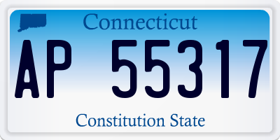 CT license plate AP55317
