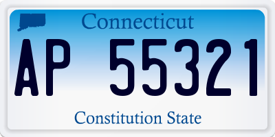 CT license plate AP55321