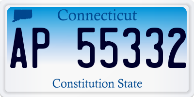 CT license plate AP55332