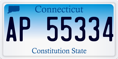 CT license plate AP55334