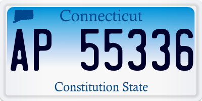 CT license plate AP55336