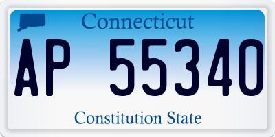CT license plate AP55340