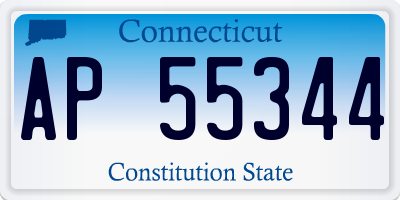 CT license plate AP55344