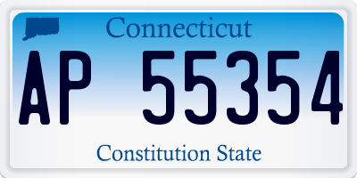 CT license plate AP55354