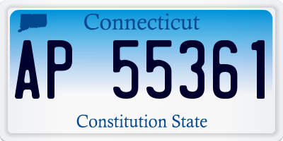 CT license plate AP55361
