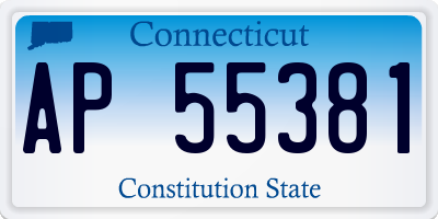 CT license plate AP55381