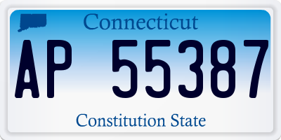 CT license plate AP55387