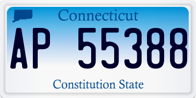 CT license plate AP55388