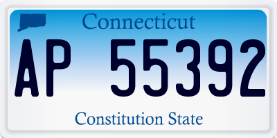 CT license plate AP55392